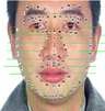 An example of facial feature points localization (105 points in total) |  Download Scientific Diagram