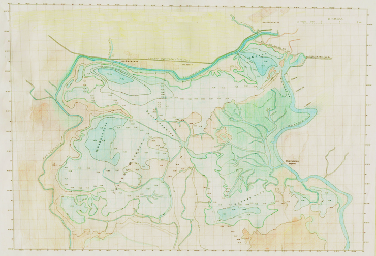 Figure 4. Isobath map of Mezhdurechie reservoir, 2022