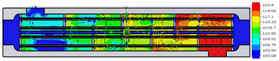 Figure 4. Simulation results illustrating the impact of scale layer thickness on cooling efficiency, obtained using SolidWorks Flow Simulation
