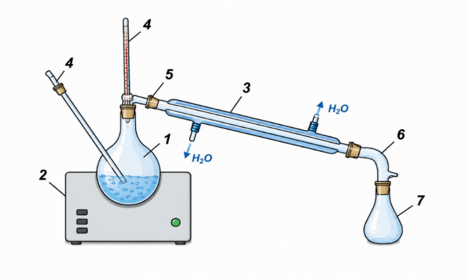 Figure 1. Laboratory setup for the separation of the croton aldehyde fraction