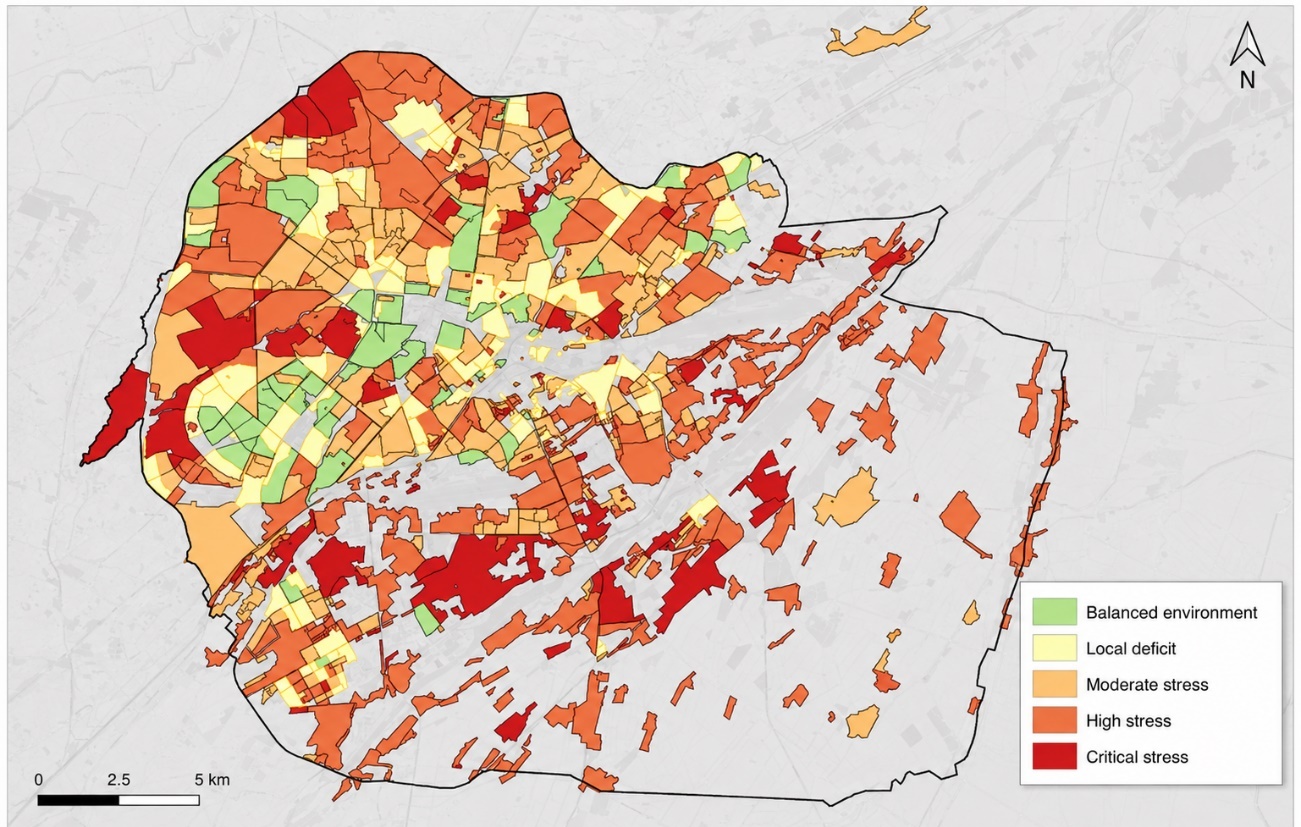 Figure 2. Spatial and environmental stress in residential areas of Tashkent